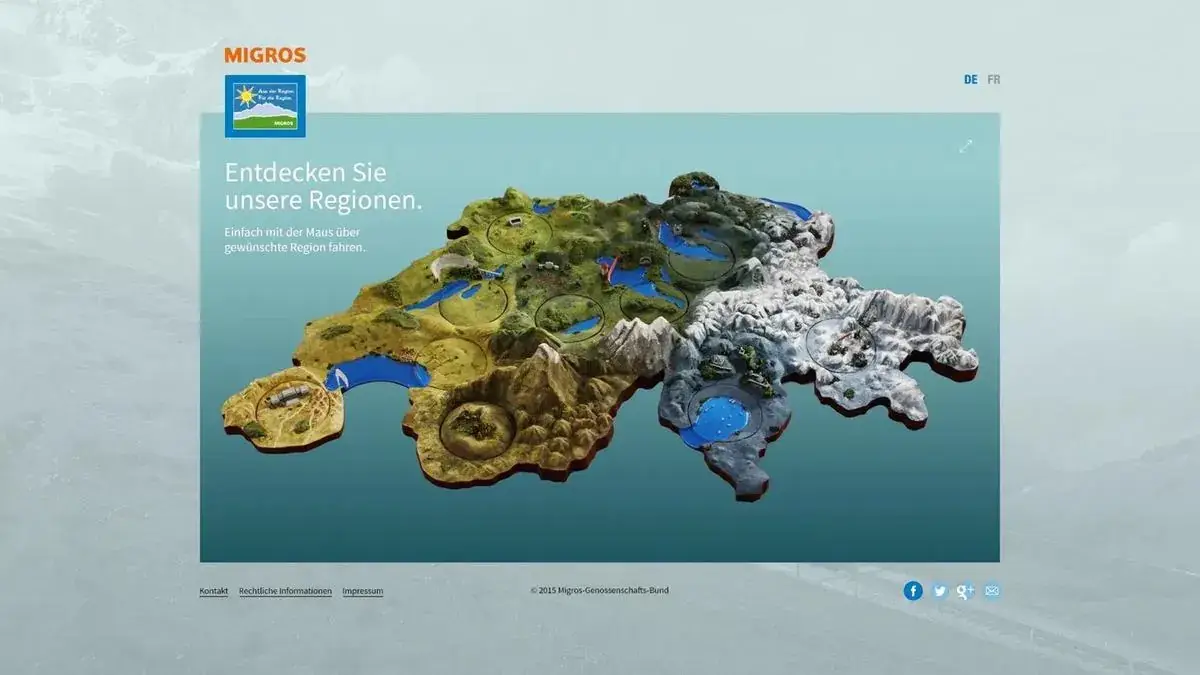 Migros: Aus der Region: Interactive map interface · ausderregion.ch